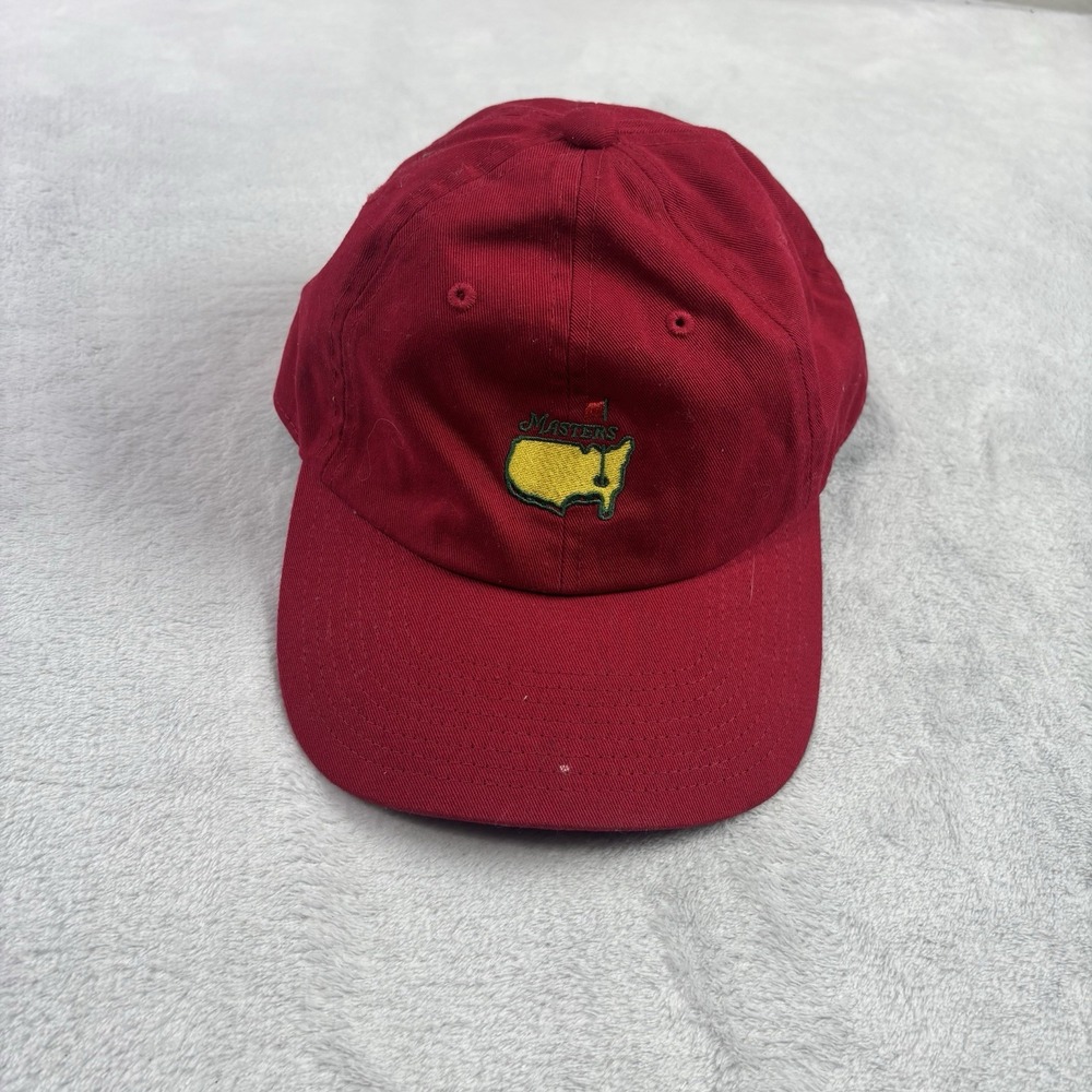 Masters Hat Cap Golf Red Strapback Adjustable